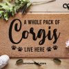 A Whole Pack Of Corgis Live Here / Custom Dog Door Mat / Funny Door Mat / Dog Lover Gift / Customized Dog Breed Doormat