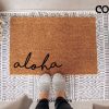 Aloha Hand Painted Doormat Coir Doormat Welcome Mat Front Door Mat Entryway Rug Housewarming Gift Beach Doormat Front Porch Decor Under 50