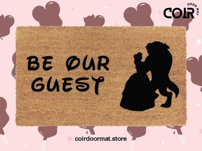 Belle And Beast - Be Our Guest Disney Doormat - Beauty And The Beast - Disney Welcome Mat - Disney Home Decor Beauty And The Beast Door Mat