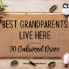 Best Grandparents Live Here - Custom Welcome Mat - Personalized Doormat - Home Address - Grandparent Christmas Gift Ideas - Family Mat