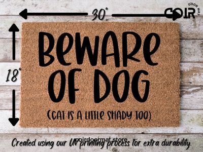 Beware Of Dog Doormat Rug, Funny Doormat, Custom Door Mat, Personalized Doormat, Housewarming Gift, Funny Gift, Dog Lover, Porch Decor