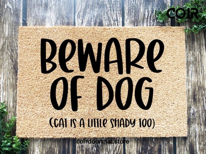 Beware Of Dog Doormat Rug, Funny Doormat, Custom Door Mat, Personalized Doormat, Housewarming Gift, Funny Gift, Dog Lover, Porch Decor