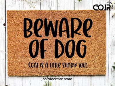 Beware Of Dog Doormat Rug, Funny Doormat, Custom Door Mat, Personalized Doormat, Housewarming Gift, Funny Gift, Dog Lover, Porch Decor