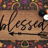 Blessed Arrow Doormat - Seasonal Coir Mat - Fall Decor - Autumn - Housewarming Gift - Fall Decor - Porch Decor - Arrow