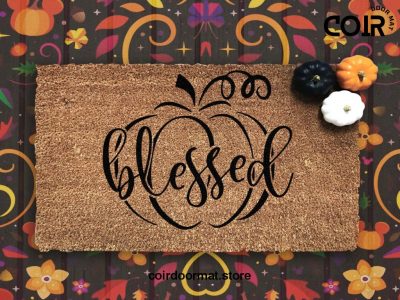 Blessed Doormat - Seasonal Coir Mat - Fall Decor - Autumn - Housewarming Gift - Fall Decor - Porch Decor - Pumpkin Decor