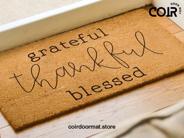 Blessed Doormat - Seasonal Coir Mat - Fall Decor - Autumn - Housewarming Gift - Fall Decor - Porch Decor - Thankful