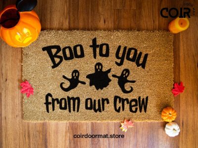 Boo To You Doormat - Halloween Decor - Boo To You From Our Crew - Funny Welcome Mat - Fall Decor - Halloween Porch Decorations - Boo Doormat