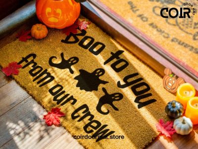 Boo To You Doormat - Halloween Decor - Boo To You From Our Crew - Funny Welcome Mat - Fall Decor - Halloween Porch Decorations - Boo Doormat