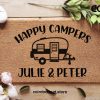 Camper Doormat - Custom Happy Campers Doormat - Personalized Name Door Mat - Camping Welcome Mat - Travel - Explorer Gift - Custom Doormat