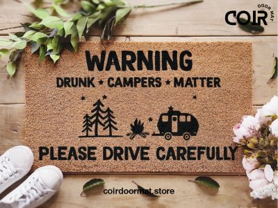 Camping Caravan Door Mat - Campervan Gift - Housewarming Gifts - RV Decor - Camper Mat - Adventure Gift - Custom Family Welcome Doormat