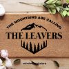 Camping Door Mat - The Mountains Are Calling - Personalized Camper Doormat - Custom Name Door Mat - Camping Welcome Mat - Travel