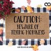 Caution Beware Of, Flying monkeys, Halloween Doormat,Welcome Mat,Fall Doormat,Fall decor, Halloween Decor, Front Porch Decor, Fall home.Gift