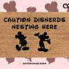 Caution Disnerds Nesting Here Doormat - Mickey Icons - Coir Welcome Mat - Disney Inspired Home Decor - Housewarming Gift