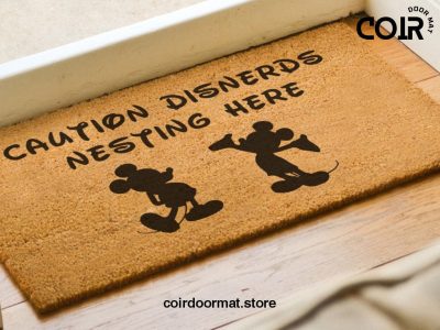 Caution Disnerds Nesting Here Doormat - Mickey Icons - Coir Welcome Mat - Disney Inspired Home Decor - Housewarming Gift