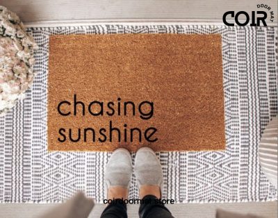 Chasing Sunshine Doormat Coir Doormat Personalized Doormat Welcome Mat Front Door Mat Sunshine Doormat Under 50 Housewarming Beach Decor