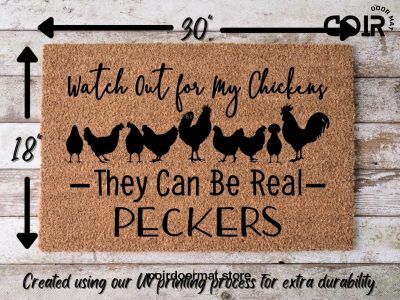 Chicken Doormat, Welcome To Our Coop Doormat, Chicken Decor, Chicken Door Mat, We're All Cluckin Crazy, Funny Doormat, Farm Decor