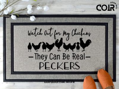 Chicken Doormat, Welcome To Our Coop Doormat, Chicken Decor, Chicken Door Mat, We're All Cluckin Crazy, Funny Doormat, Farm Decor