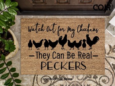 Chicken Doormat, Welcome To Our Coop Doormat, Chicken Decor, Chicken Door Mat, We're All Cluckin Crazy, Funny Doormat, Farm Decor