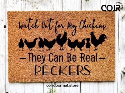 Chicken Doormat, Welcome To Our Coop Doormat, Chicken Decor, Chicken Door Mat, We're All Cluckin Crazy, Funny Doormat, Farm Decor