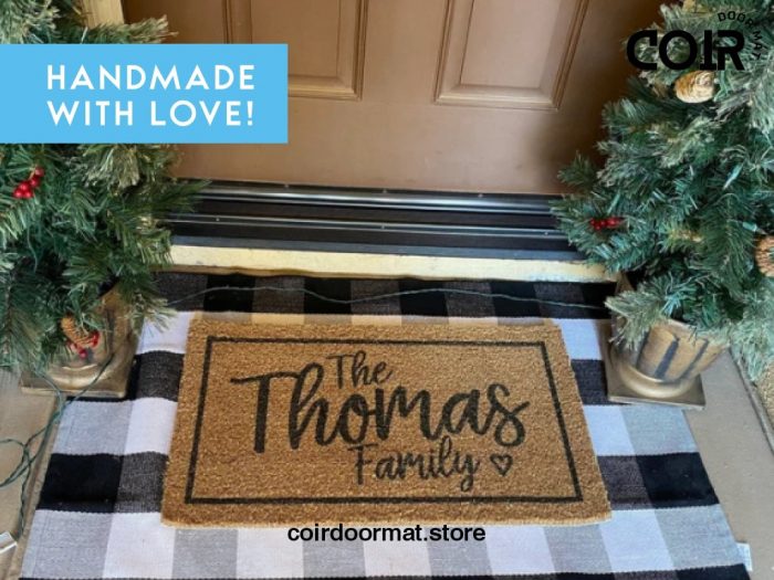 Christmas Doormat - Holiday Decor - Christmas Door Mat - Holiday Rug - Christmas Holiday Porch Decor - Farmhouse Christmas - Last Name Mat