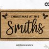 Christmas Porch Decor - Christmas Family Name Doormat - Personalized Doormat - Christmas At The Smiths - Custom Doormat - Personalized Gift