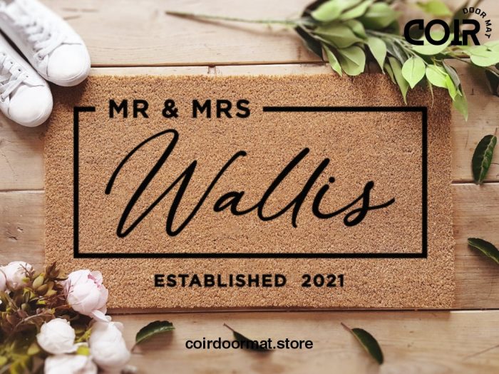 Custom Engagement Doormat - Mr & Mrs Surname Doormat - Personalized Name Mat - Porch Decor - Wedding Gift - Custom Doormat - Engagement Gift