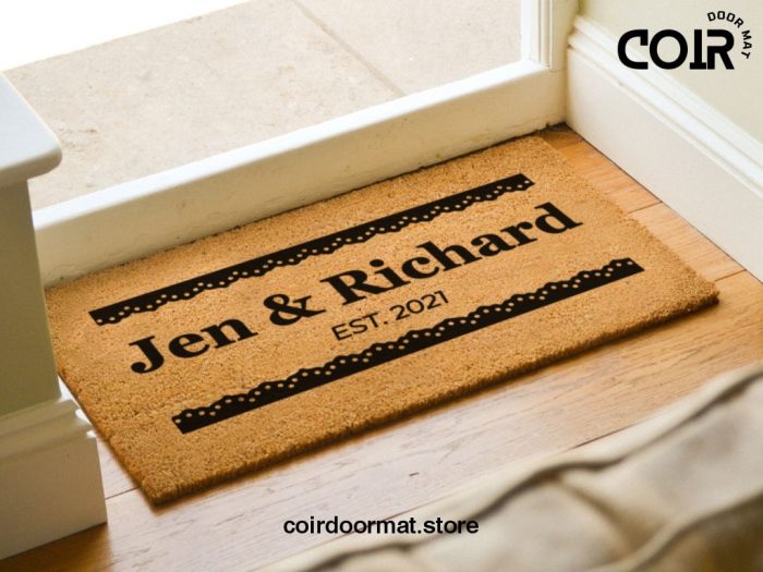 Custom Engagement Doormat - New Couple Doormat - Custom Name Mat - Personalized Porch Decor - Wedding Gift - Newlywed Gift - Engagement Gift