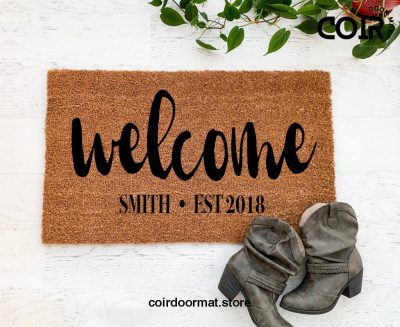 Custom Family Established , Doormat, welcome mat, Entryway Rug, Front Door Decor, Housewarming Gift,Birthday Gift,Gifts for her, under60