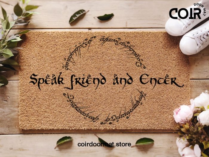 Custom Lord Of The Rings Doormat - Speak Friend And Enter Doormat - LOTR - Custom Elvish Door Mat - Lord Of The Ring Gift - New Home Gift