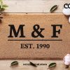 Custom Name Initial Est Doormat - Personalized Welcome Door Mat - Established Date - Home Decor - Wedding Gifts - Custom Doormat