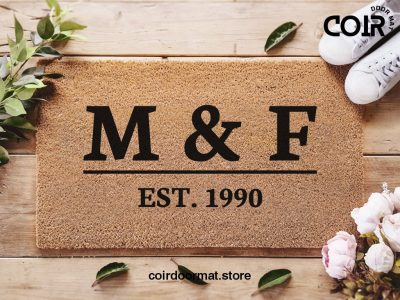 Custom Name Initial Est Doormat - Personalized Welcome Door Mat - Established Date - Home Decor - Wedding Gifts - Custom Doormat