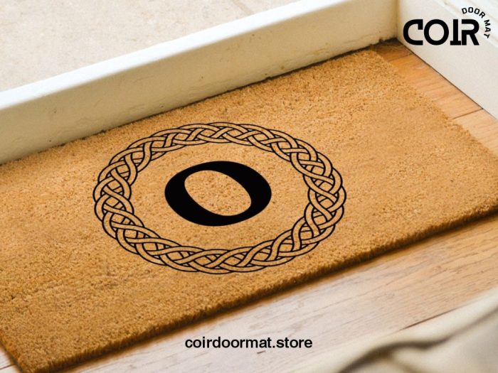 Custom Plait Border Initial Doormat / Custom Coir Door Mat / Wedding Gift / New Home Gift / Housewarming Gift