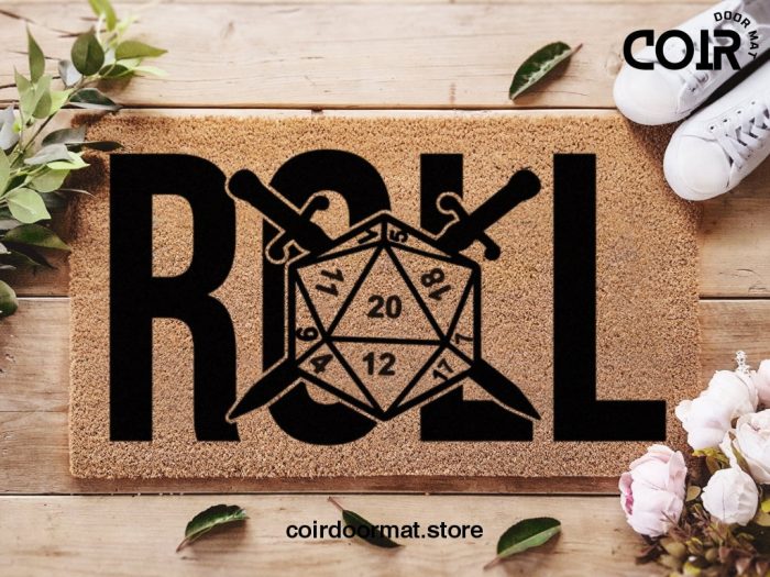 D20 Dice Roll Doormat - Dungeon And Dragons Door Mat - Customised Doormats - Roll For Initiative - Gifts For Him - Gifts For Her - Geek Gift