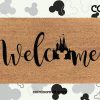 Disney Castle Welcome Doormat - Coir Mat - Disney Castle - Mickey Head - Disney Inspired Font - Cute Disney Lover Gifts