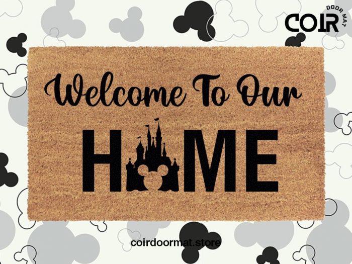 Disney Doormat - Welcome To Our Home - Mickey Welcome Mat - Disney Home Decor - Disney Housewarming Gift - New Home Decor