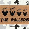 Disney Family Names Doormat - Personalized Welcome Mat - Mickey Head - Minnie Head - Housewarming Disney Gift - Custom Doormat