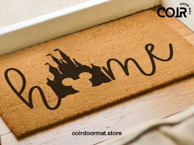 Disney Home Doormat With Castle - Disneyland - Disneyworld - Mickey Head - Welcome Door Mat - Housewarming Gift For Disney Lovers