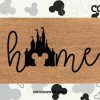 Disney Home Doormat With Castle - Disneyland - Disneyworld - Mickey Head - Welcome Door Mat - Housewarming Gift For Disney Lovers