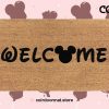 Disney Welcome Doormat - Coir Mat - Mickey Head - Disney Inspired Font - Cute Disney Lover Gifts