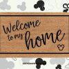 Disney Welcome Doormat - Disney Door Mat - Mickey Outdoor Rug - Disney Home Decor - Disney Housewarming Gift