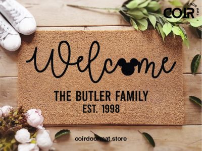 Disney Welcome Doormat - Family Name Doormat - Personalized Doormat - Custom Doormat - Wedding Gift - Personalized Gift - Disney