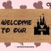 Disney Welcome To Our Home Doormat - Disney Castle - Mickey Head - Welcome Door Mat - Disney Lovers Mat