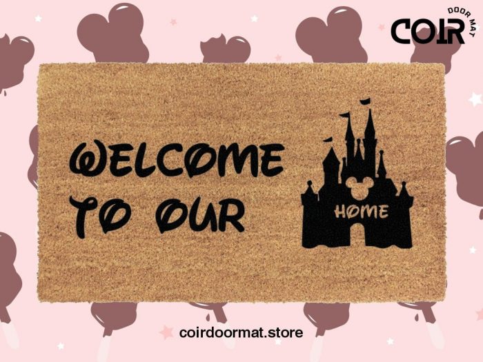 Disney Welcome To Our Home Doormat - Disney Castle - Mickey Head - Welcome Door Mat - Disney Lovers Mat