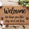 Dog and Cat Hair Doormat - Dog Lover Welcome Doormat - Cat Lover Gift - Pawprints - Funny Door Mat - Housewarming Gift