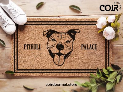 Dog Doormat - Pitbull Palace - Dog Door Mat - Custom Dog Welcome Doormat - Dog Lover Gift - Dog Mom - Dog Home Decor - Pitbull Mom