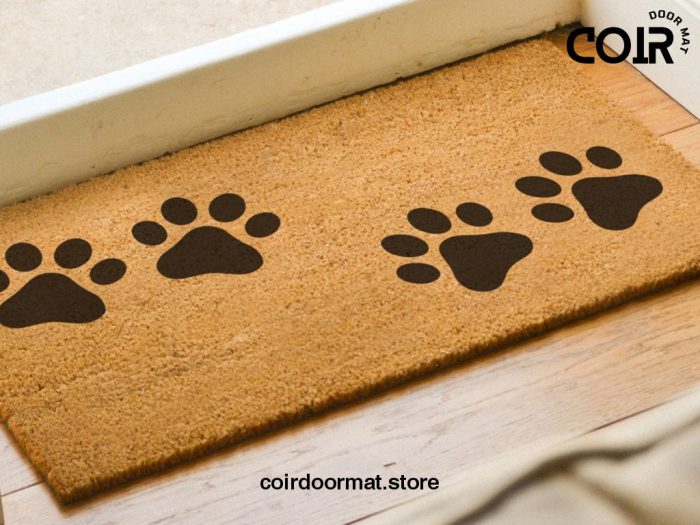 Dogs Pawprint Welcome Mat - Dog Lover Doormat - Coconut Coir Mat - Pawprints - Housewarming Gift