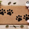 Dogs Pawprint Welcome Mat - Dog Lover Doormat - Coconut Coir Mat - Pawprints - Housewarming Gift