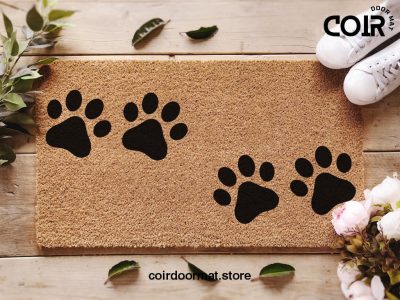 Dogs Pawprint Welcome Mat - Dog Lover Doormat - Coconut Coir Mat - Pawprints - Housewarming Gift