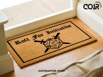 Dungeon And Dragons Initiative Doormat - D20 Dice - Custom Mats - Roll For Initiative Door Mat - Fandom Gift - Gifts For Him - Gifts For Her