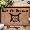 Dungeon And Dragons Initiative Doormat - D20 Dice - Custom Mats - Roll For Initiative Door Mat - Fandom Gift - Gifts For Him - Gifts For Her